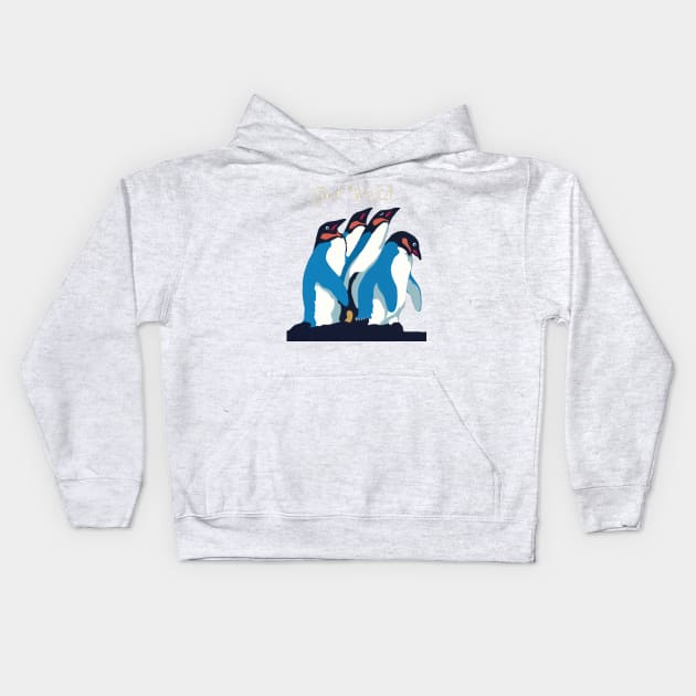 Penguins: Get Wild Kids Hoodie by TooplesArt